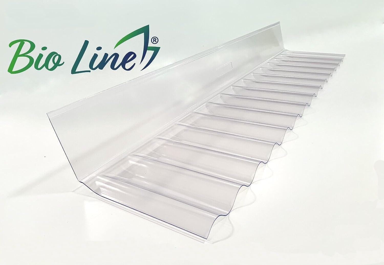 PVC Sinus BIO LINE Wellplatte 76/18 Wandanschluss in glasklar - 100% RECYCLEBAR - PROFI QUALITÄT - Breite: 1106 mm Profilseite