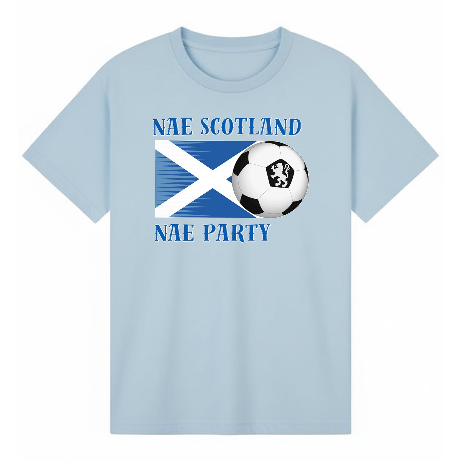 Nae Scotland Nae Party Sports Football Girls Graphic T-Shirt Retro Novelty Soccer Fan Tee Scottish Heritage Sportswear Apparel Sky Blue 9-11Y