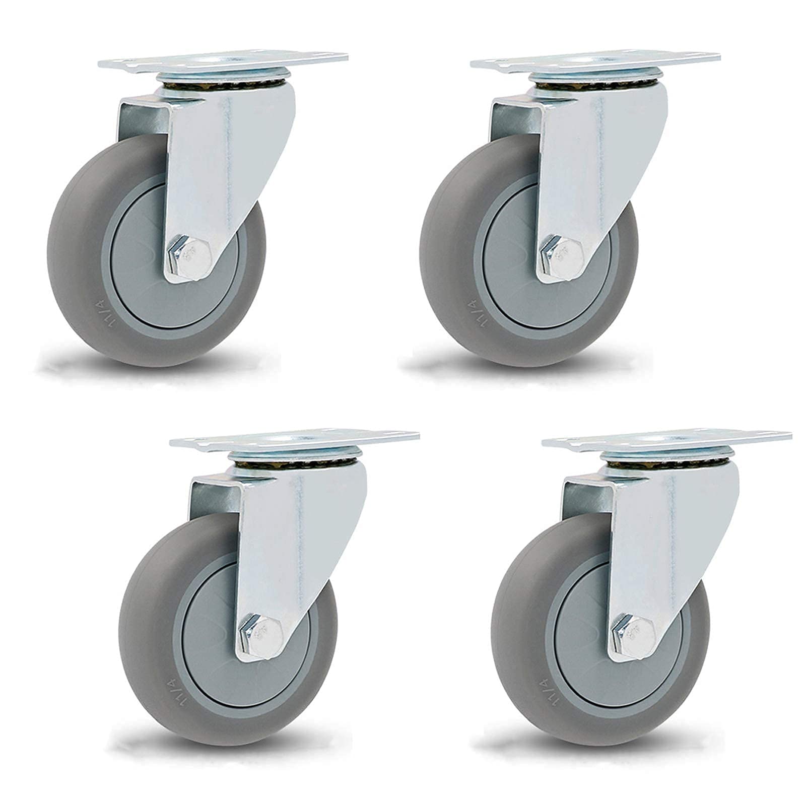 Roues pivotantes à 360 degrés pour meuble avec plaque supérieure stable x4