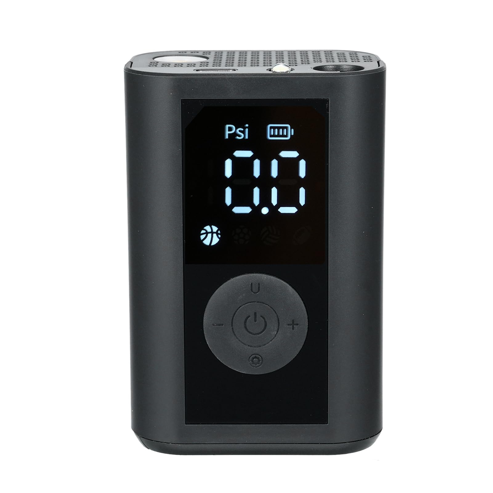 Elektryczna pompka do piłek Przenośny inflator do piłek ze światłem LED 0 15PSI Akumulatorowa pompka powietrza z igłą do koszykówki Siatkówka Piłka nożna Baseball Materiał ABS