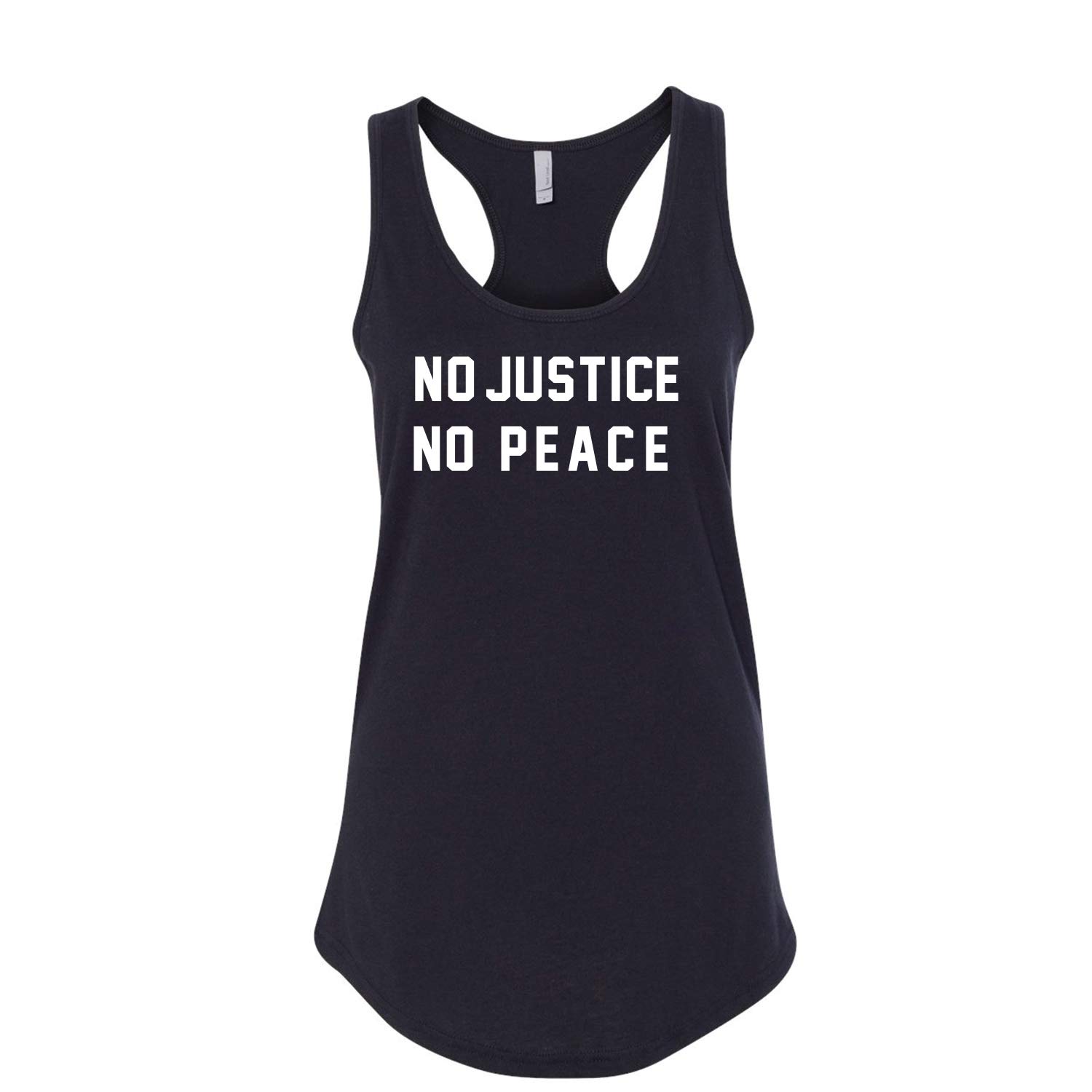 No Justice No Peace Protest BLM Black Lives Matter End Anti-Asian Violence Stop AAPI Ladies Sleeveless Racerback Tank Top