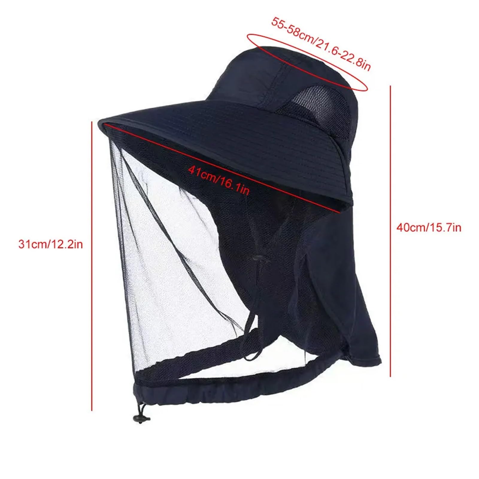 Cappello con zanzariera da esterno, Cappello a rete con testa di moscerino multicolore 1/2 pezzi pieghevole traspirante da pesca all'aperto(2pcs Gray)