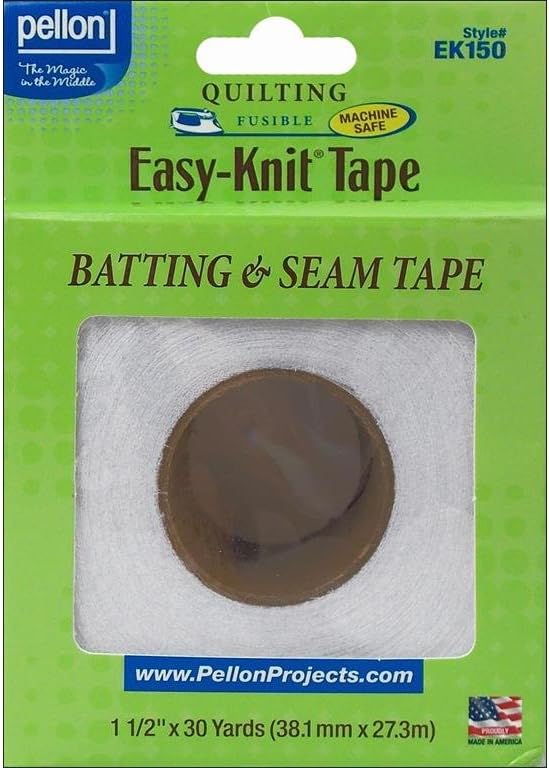 Pellon Easy Knit Pkg Wht Bat & Seam Tape 1.5" x30yd White
