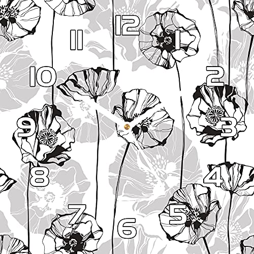 Horloge murale en verre de sécurité avec coquelicots durables - 2