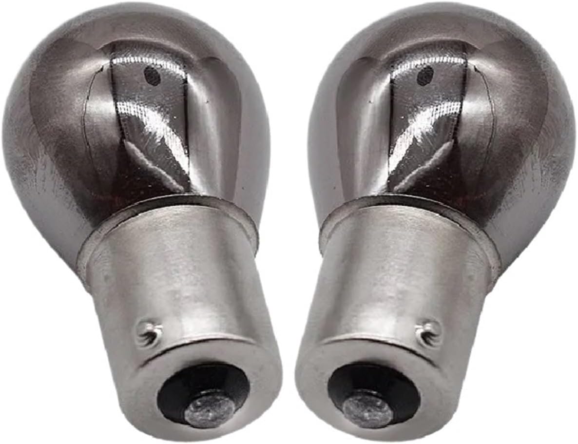 2Pcs BA15S 1156 581 bau15s PY21W Chrome Silver Amber Rear Indicator Bulbs Turn Signal Tail Brake Light 12V Parking Light Bulbs(1156 BAU15S PY21W)