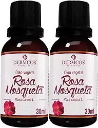 Kit 2 unidades - Oleo Corporal Rosa Mosqueta Puro, Clareador de Manchas no Rosto e Corpo, 30 ml, Dermcos