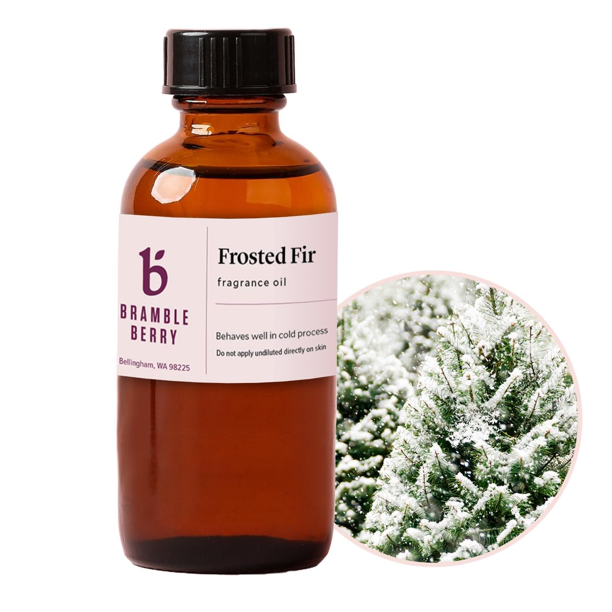 Bramble Berry Frosted Fir Fragrance Oil 2 oz | Fresh Evergreen Winter Scent for Soap Making, Candles, Lotion, Bath Bombs & Perfume | Skin Safe, Vegan, Paraben & Phthalate Free