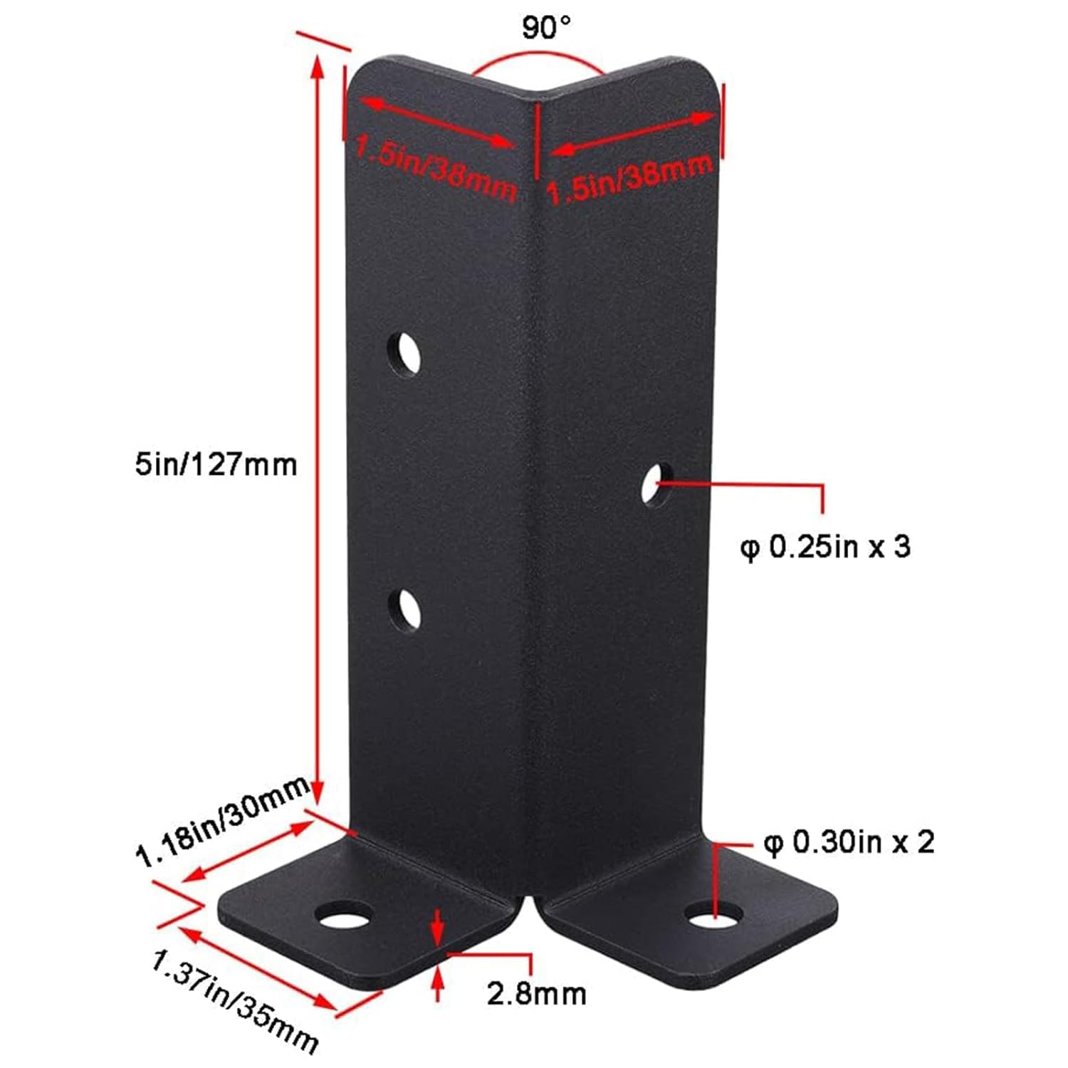 Snapklik.com : 8-Piece Adjustable Deck Post Anchor Base Bracket Set
