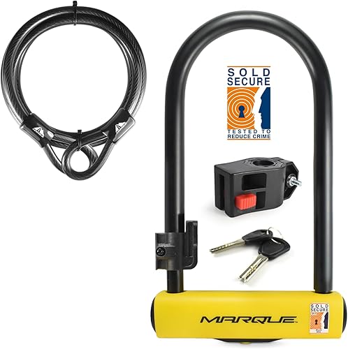 MARQUE Cable de seguridad trenzado de acero duradero de 4 pies + bloqueo en U antirrobo
