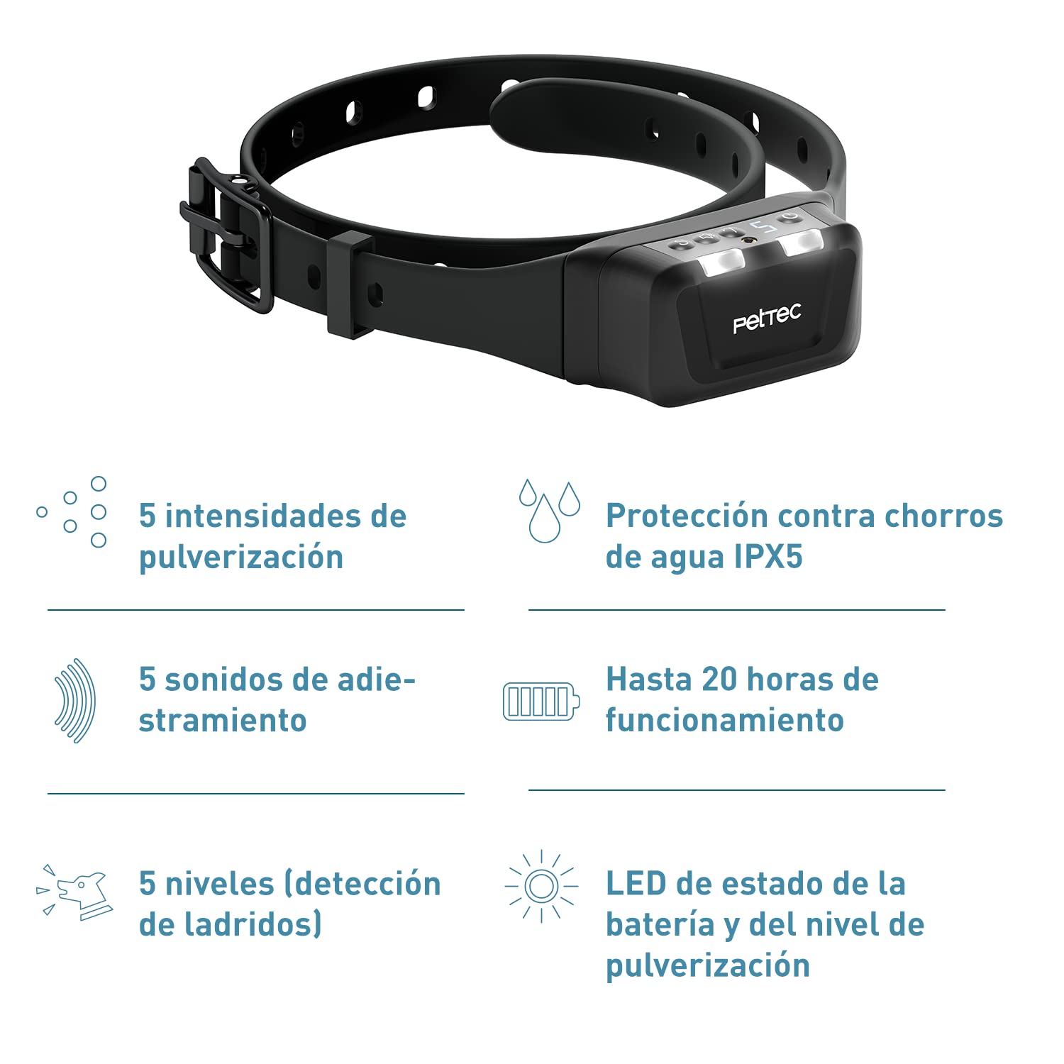 PetTec Collar de Pulverización con Mando a Distancia, hasta 600m - Collar Antiladrido de Entrenamiento Pulverizador, Remoto y Resistente al Agua, Dispositivo de Entrenamiento - Seguro para tu Perro