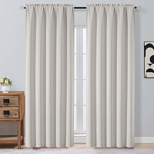Miniatura 115 de OVZME Cortinas opacas turquesa para tratamiento de ventanas pequeñas, cortinas cortas con bloqueo de luz para ventana de cocina sobre el fregadero,
