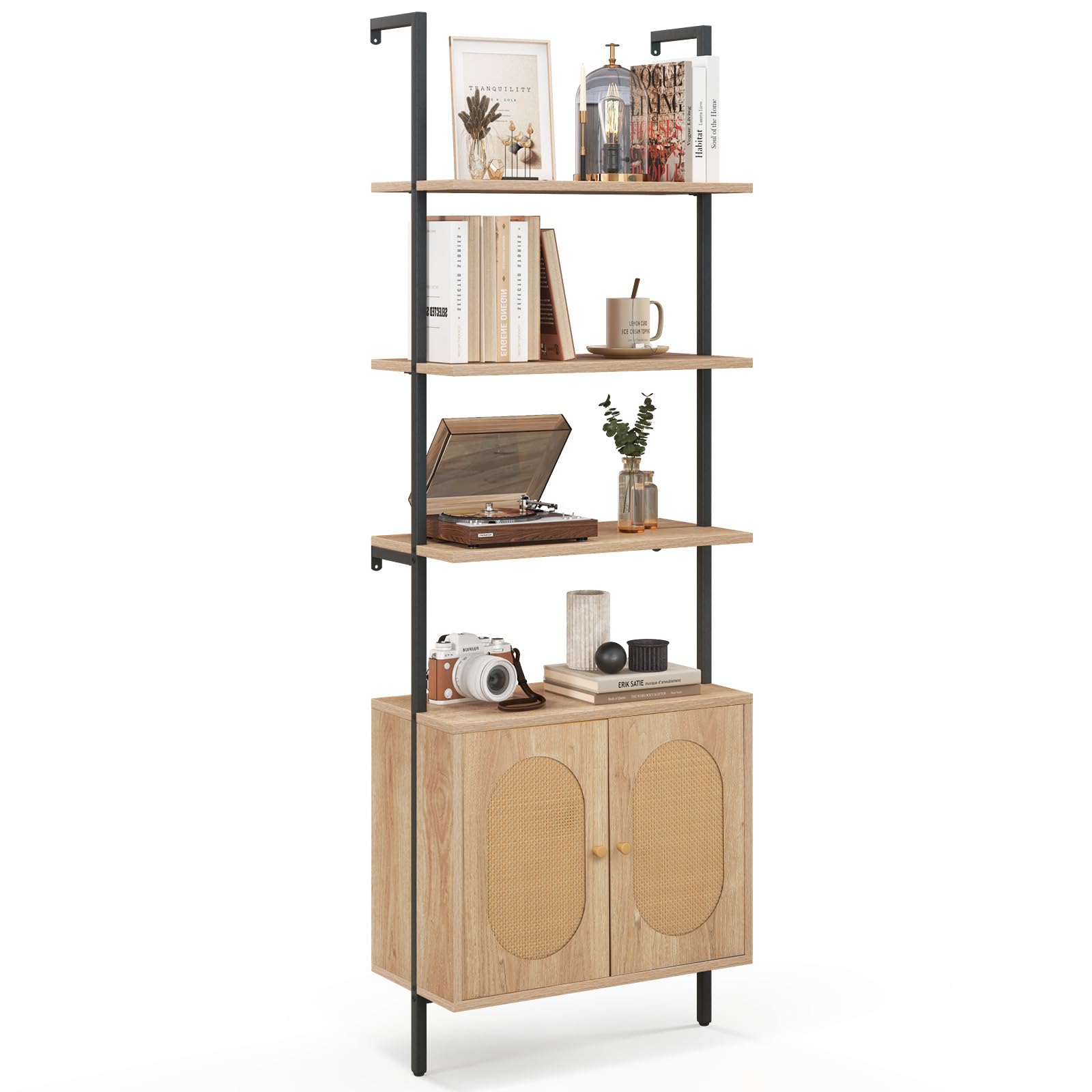 Buy COSTWAYLadder Bookshelf with 180cm Wall ed Bookcase with