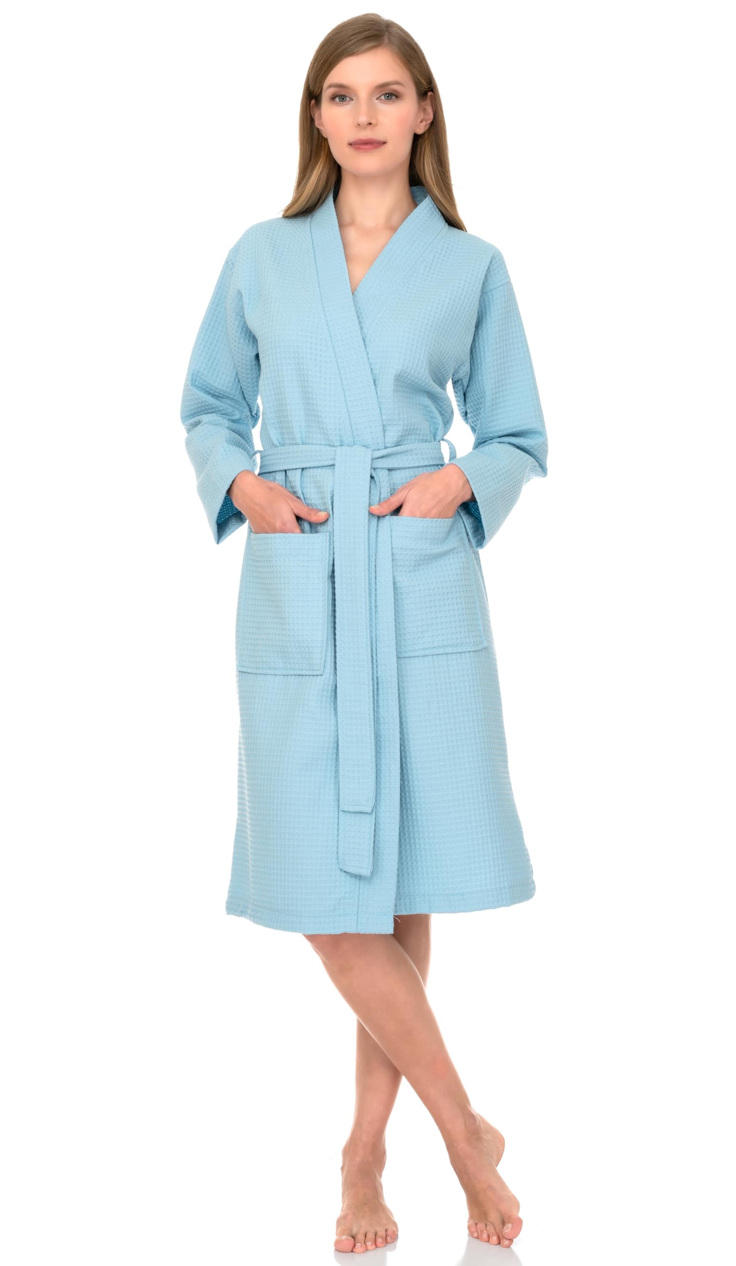 TowelSelections Womens Waffle Robe Kimono Spa Bathrobe Soft Shower Bath Robe for Women XS to XXL