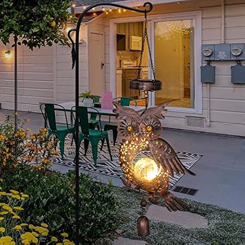 Beautyard Solar Wind Chimes Outdoor Owl Mothers Day Gifts Mom Wife Hanging Lanterns Christmas Decorations Solar Lights for Outside Garden Yard Art Unique Birthday Gifts Cover