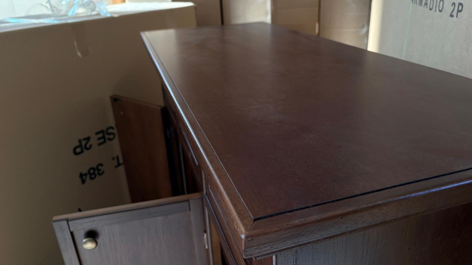 Vicentini arreda CREDENZA MADIA BUFFETT IN LEGNO NOCE SCURO ARTE POVERA MOD MODENA 3 CASSETTI E 3 PORTE