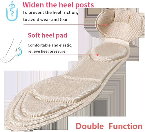 Miniatura 7 de XINIFOOT 3 pares de plantillas de talón, plantillas de zapatos con empuñaduras de talón, almohadillas de esponja para zapatos de talón, plantillas