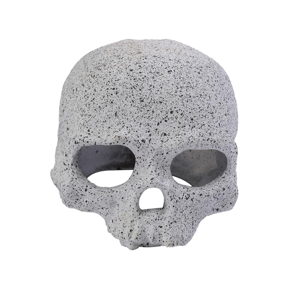 CENPEK Fish Tank Decoration Accessories, Ceramic Aquarium Rock Caves with Skull Design