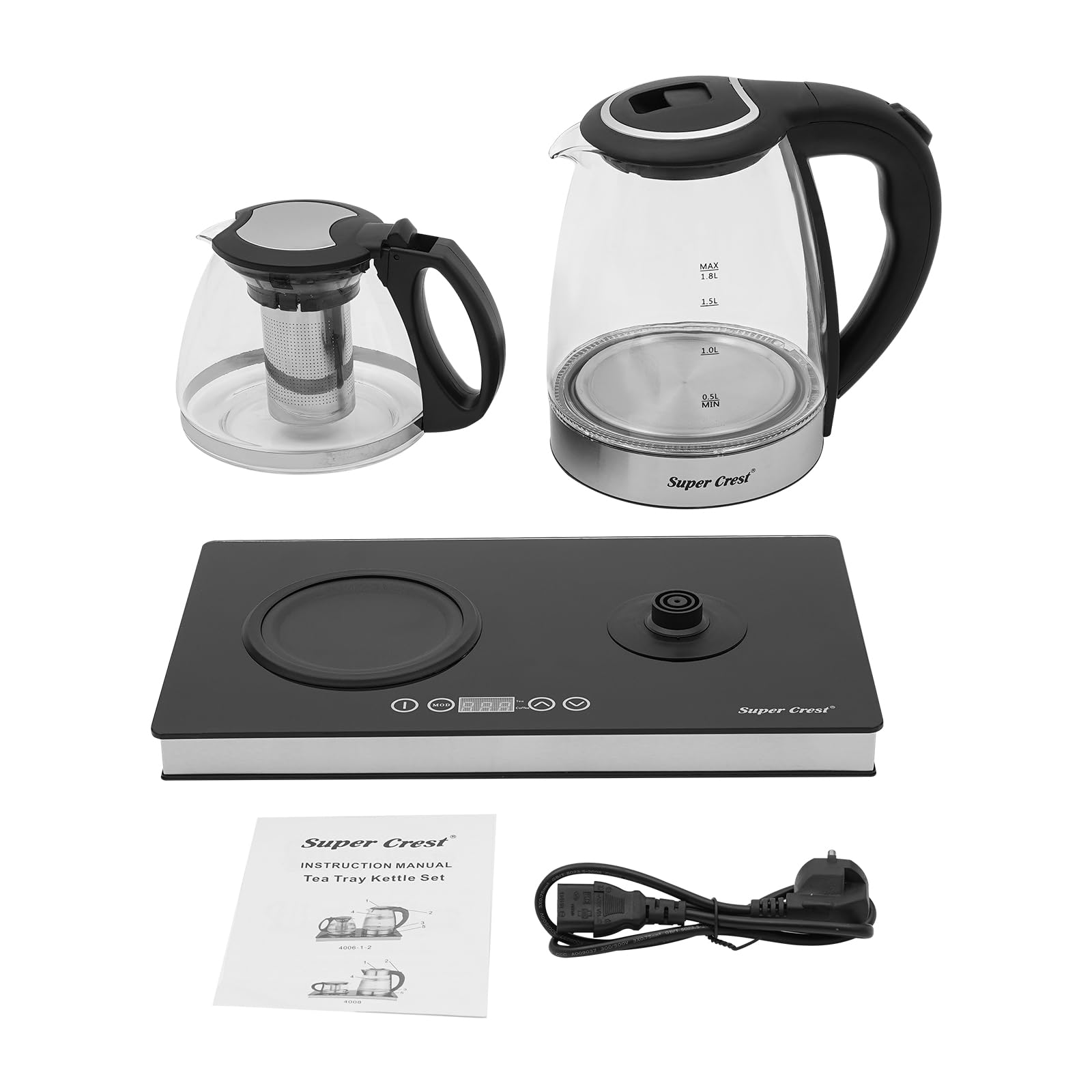 Bollitore 3 in 1 da 1,8 l+1 l per la preparazione di varie bevande come caffè e tè