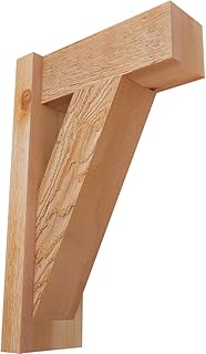 6"W x 14"D x 22"H Traditional Block Rough Sawn Outlooker, Western Red Cedar