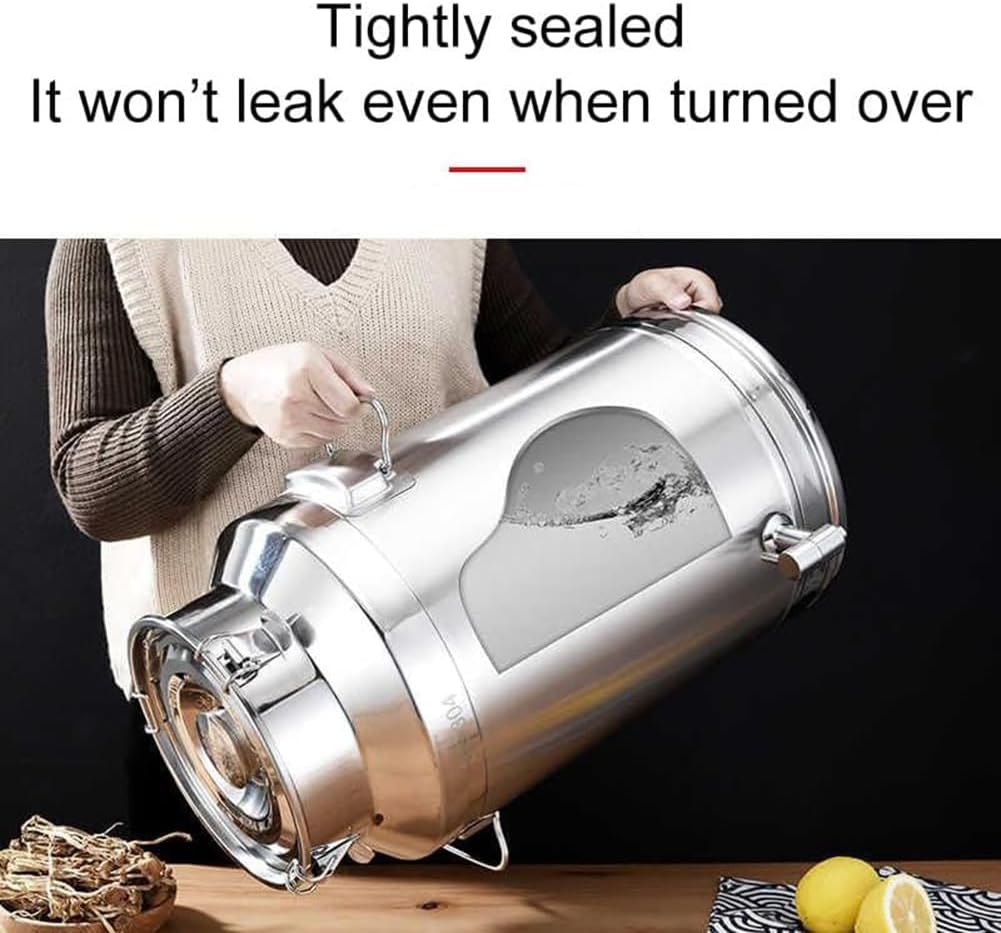 HEFJIAYCIQ 304 ステンレス鋼のミルク バレル、密封されたふたが付いているビール差し/オイルのびん/アイス バケツ、レス