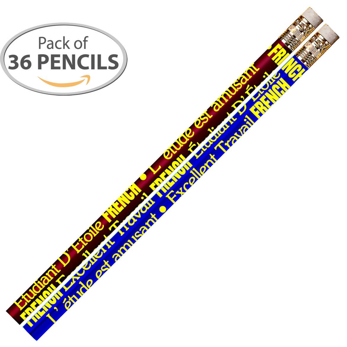Express Pencils D2297 - Lápices de palabras francesas (36 unidades)