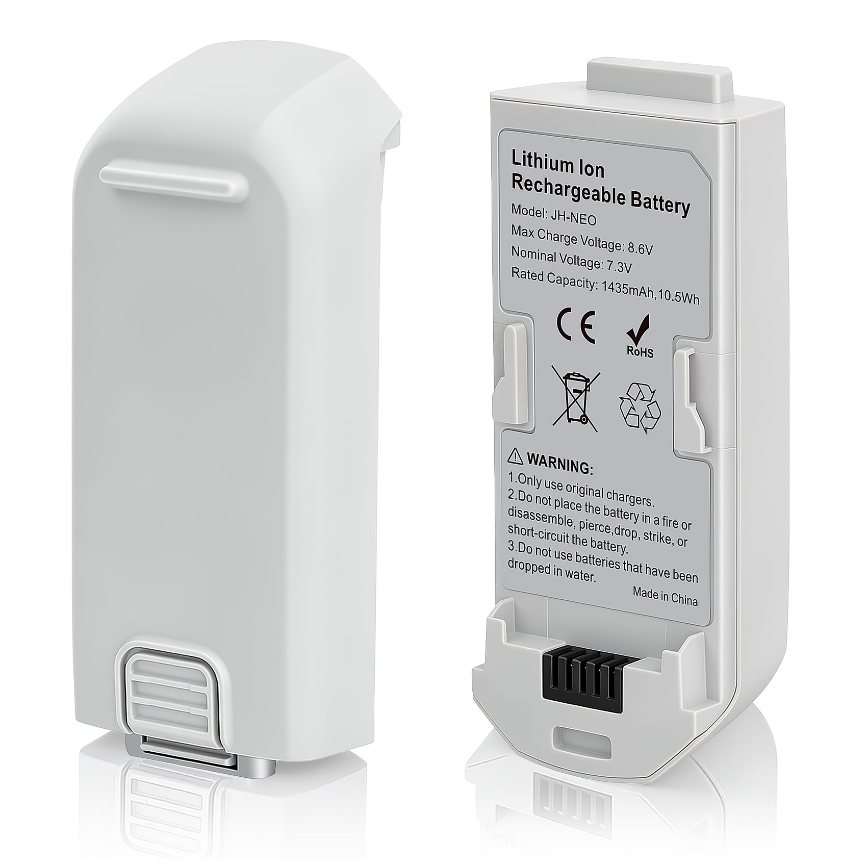Fantasyo NEO Battery Upgrade for DJI Neo Drone - 1435mAh High-Capacity Battery, Extends Flight Time to 16+ Minutes, Smart Safety Protection, Replacement (2-Pack)