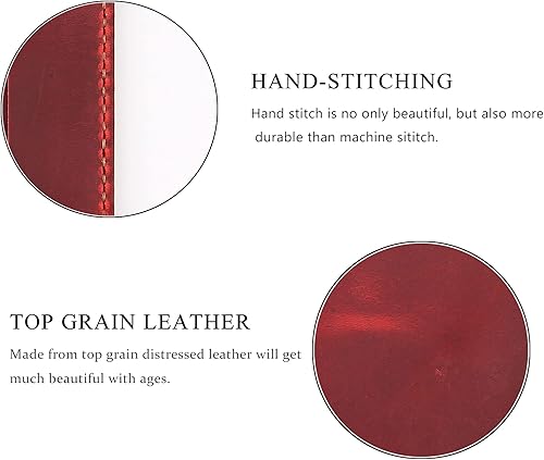 Miniatura 6 de Moleskine - Funda hecha a mano para cuaderno Moleskine de tapa dura, tamaño grande, 5 x 8.25 pulgadas, funda de cuero vintage con soporte para