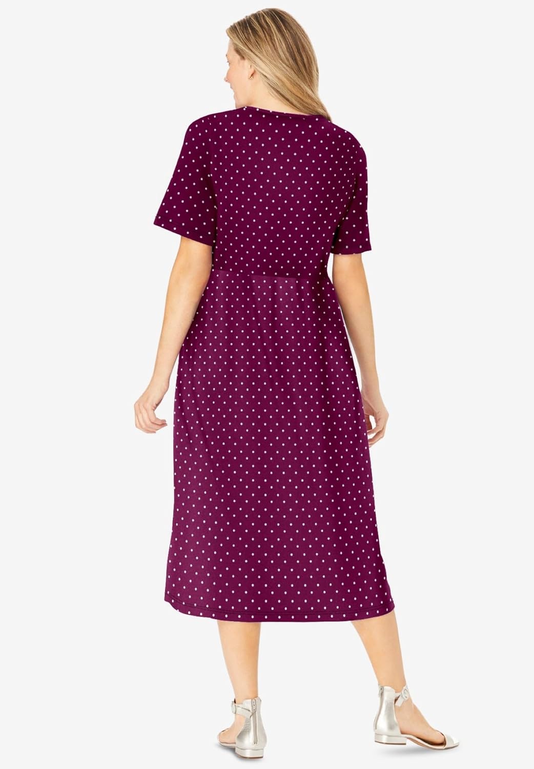 Woman Within Plus Size Short-Sleeve Button-Front Pocket Dress (Petite Available)