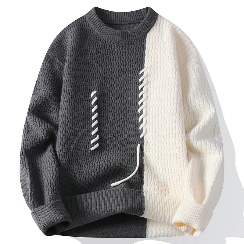 Pull tricot homme tendance col rond mode automne hiver confortable - 3