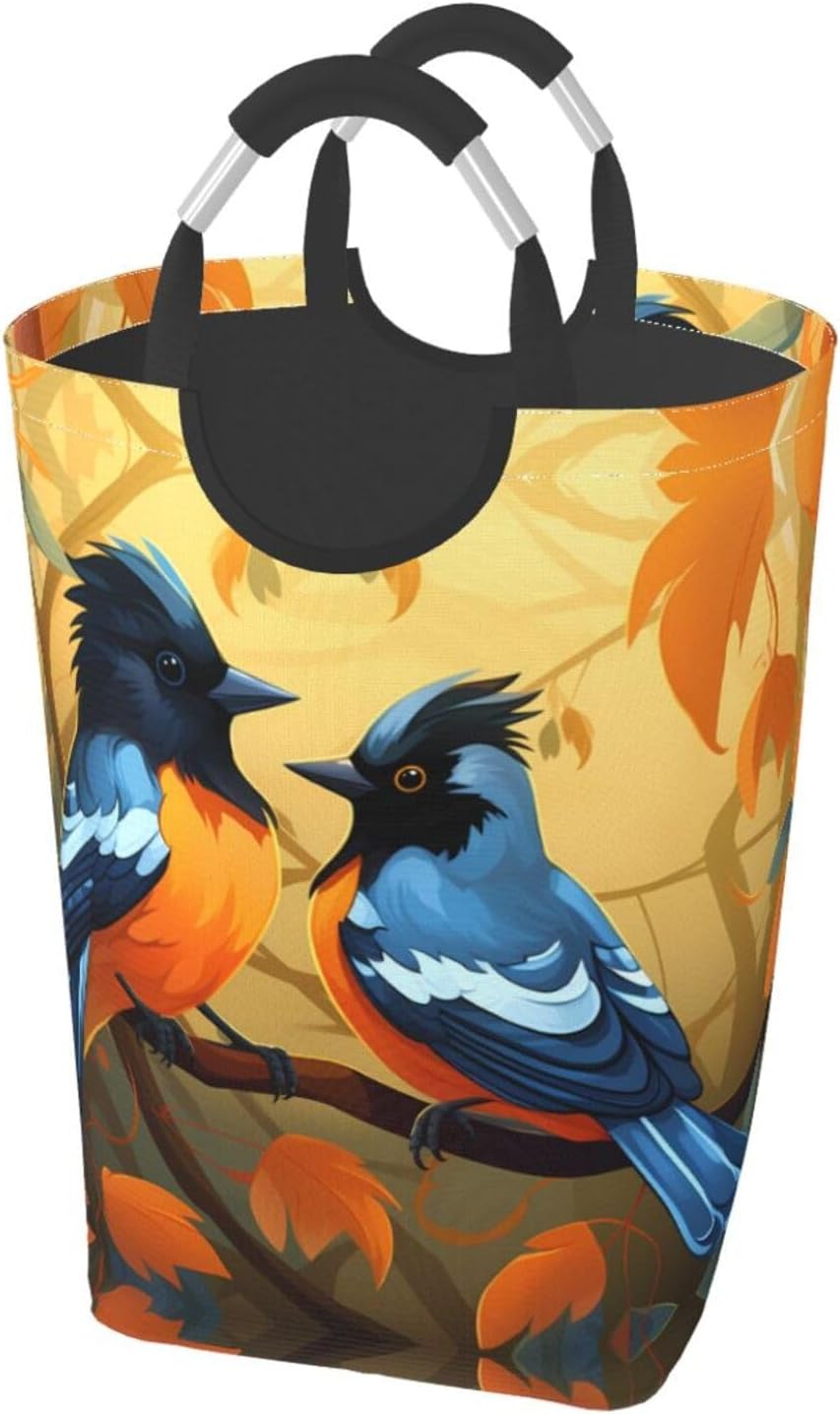Gray-blue oriole Square storage bag 50L, suitable for multiple scenes, foldable dirty clothes storage basket.