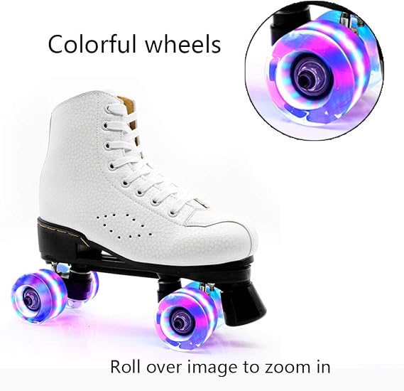 4 Pack 32 x 58 mm 78A Light up Roller Skate Wheels, Skate Wheels with Bearings Installed for Indoor or Outdoor Double Row Skating and Skateboard Accessories 32 x 58 mm 78A
