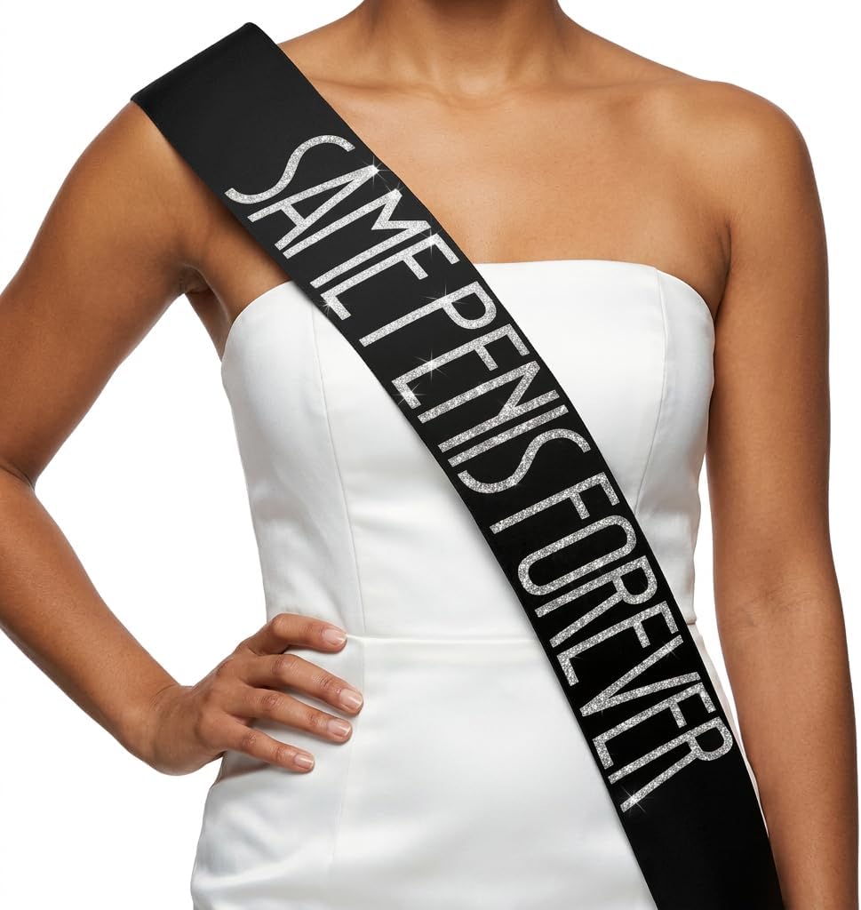Sterling James Co. Bachelorette Black Satin Sash - Bachelorette Party Sash for Her - Party Decorations, Supplies and Gifts