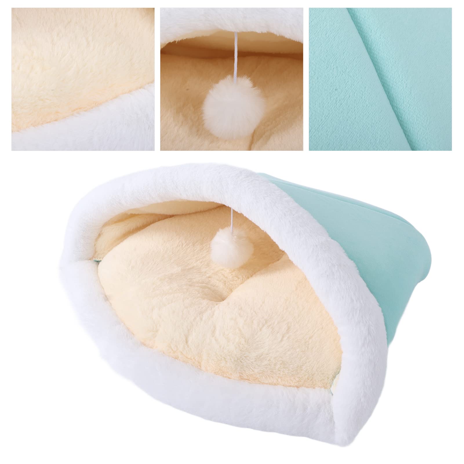 Qcwwy Letti Letti per Gatti Mobili Cuccia per Gatti Cuccia Lavabile per Animali di Piccola Taglia Gattini Sacco a Pelo per in Peluche Sacco a Pelo per Soffice Semi Chiuso Gatto (Lettiera per