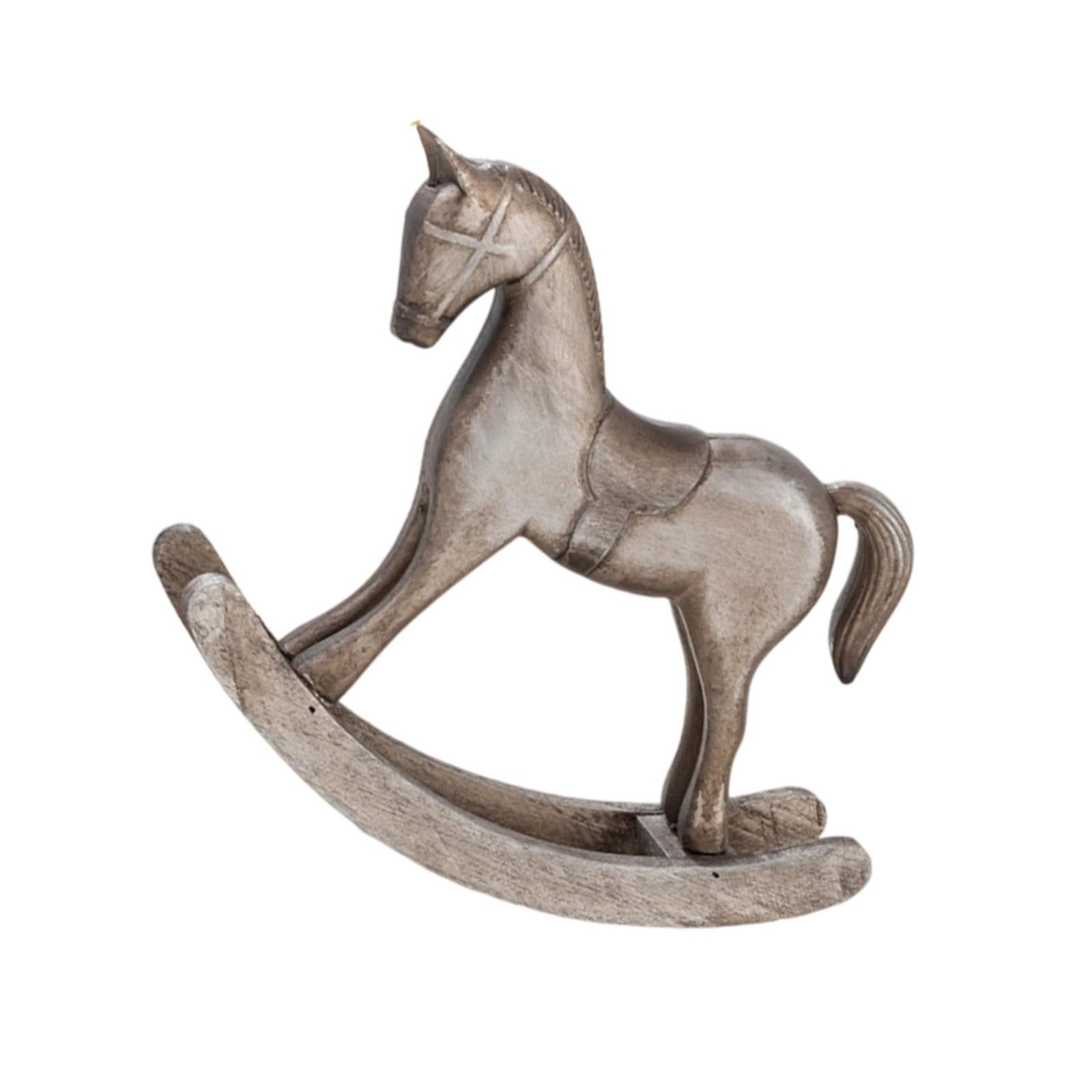 Buxuaaaa Vintaged Art Type Carved Wood Rocking Horse Statue Timelessly Home Decoration for Living Space Display Wooden Rocking Horse