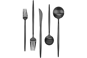 FAMEWARE Matte Black Modern Flatware Set