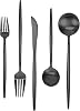 Matte Black Silverware Set 30 Pieces, FAMEWARE Stainless Steel Flatware Set,Service for 6,Kitchen Utensil Set, Tableware Cutlery Set, Satin Finished Polished & Dishwasher Safe
