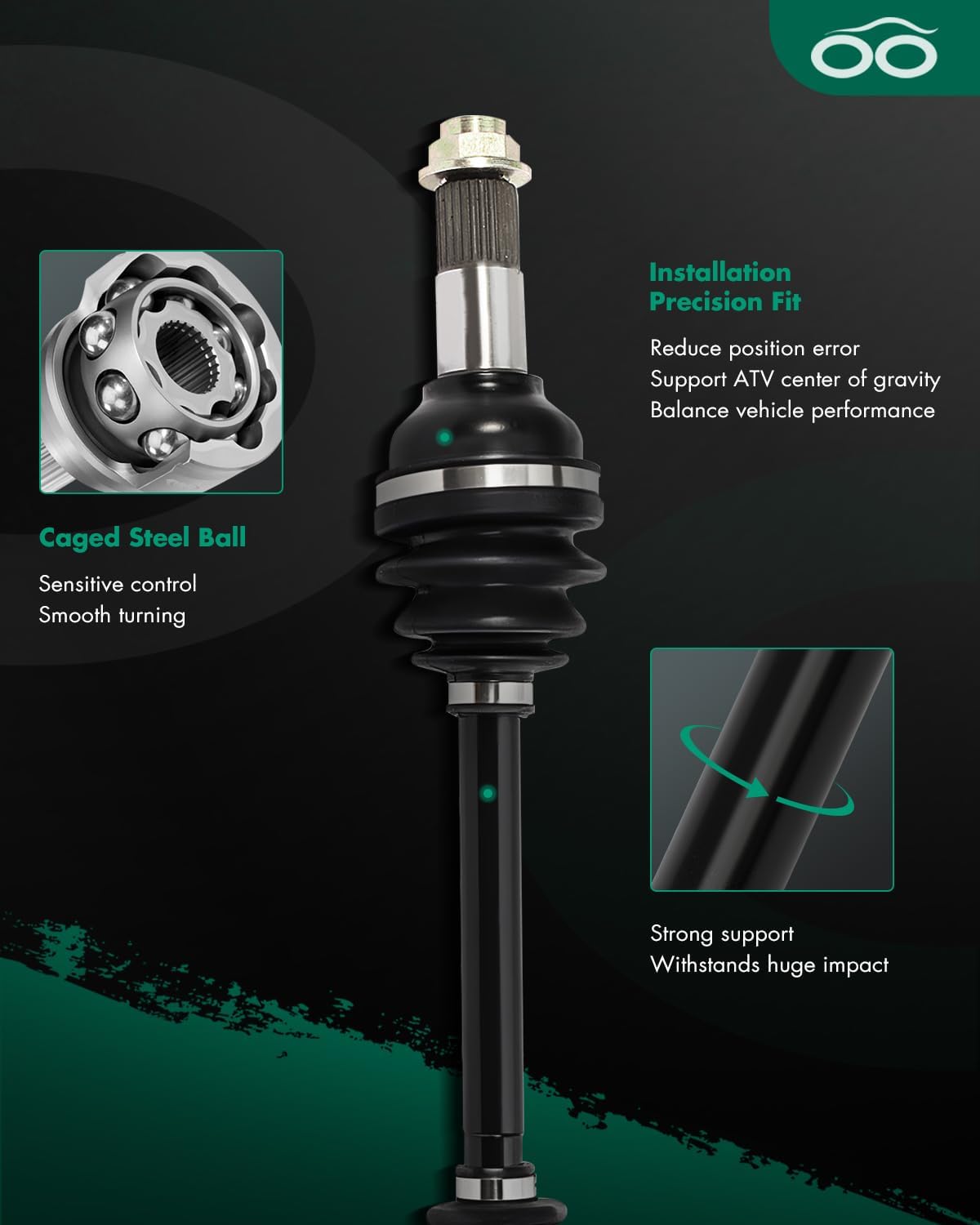 SCITOO CV Axle Drive Shaft Assembly fits 2007-2013 for Yamaha Grizzly 700, 2009-2014 for Grizzly 550 Front Left Right 2PCS