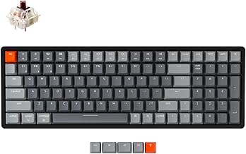 Keychron K4 Wireless Bluetooth/USB Wired Gaming Mechanical Keyboard, Compact 100 Keys 96% Layout RGB LED Backlit Gateron G Pro Brown Switch N-Key Rollover, Aluminum Frame for Mac Windows, Version 2