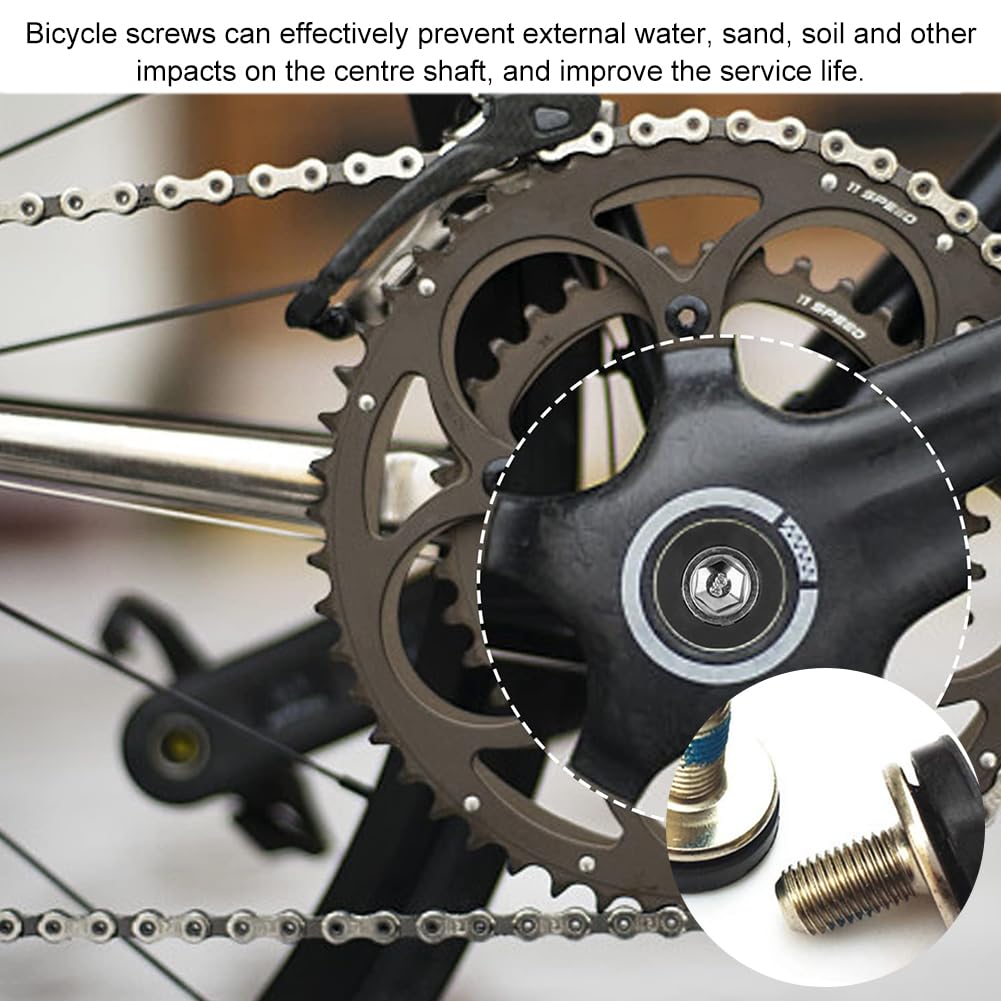 Bulloni per Pedivella Bici M8 x 18 mm, 4Pz Viti per Cuscinetti a Pedale, Filettate M8 a Testa Esagonale per Braccio a Manovella, Impermeabili, Prova di Sabbia