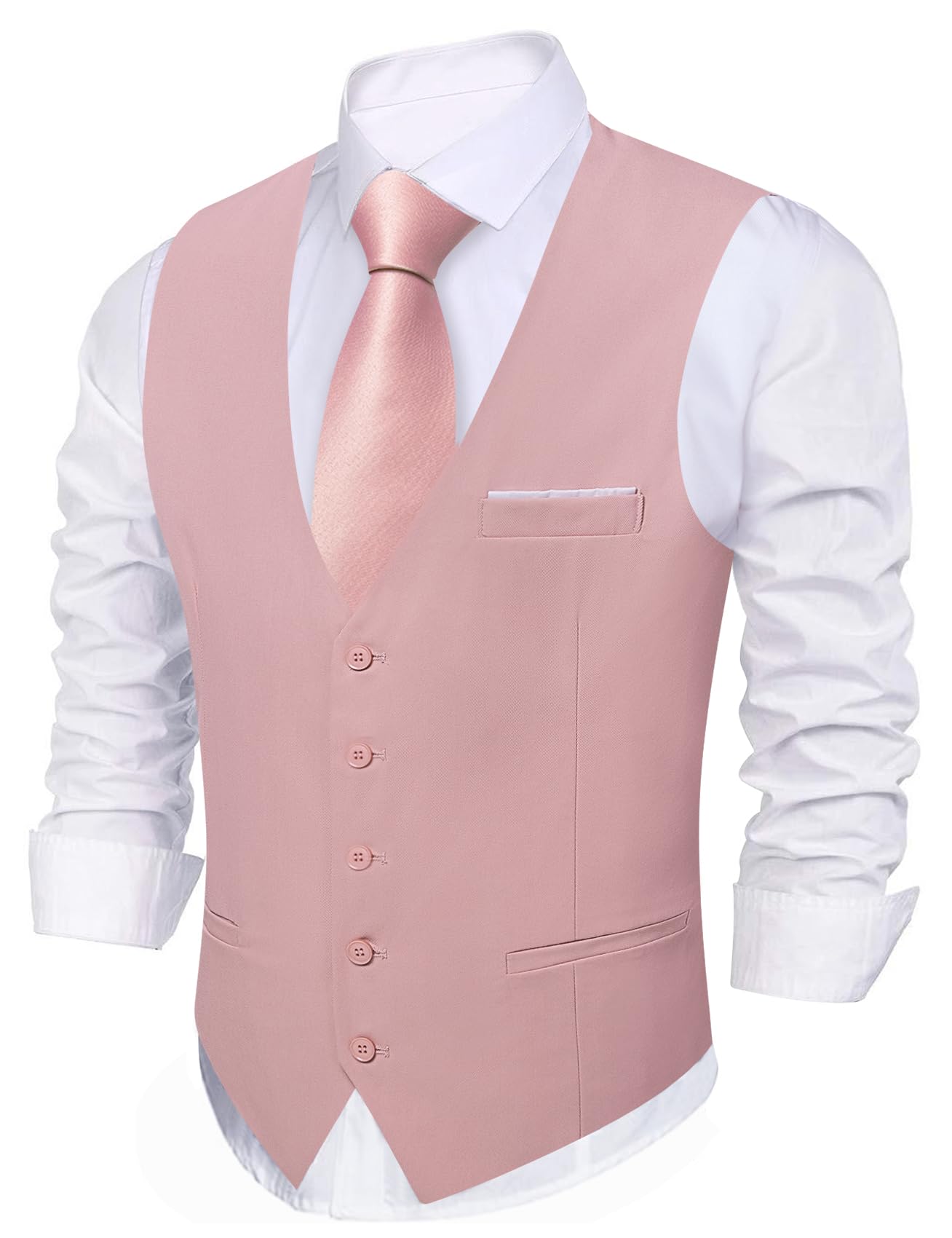 Barry.Wang Ensemble de 5 gilets formels en soie jacquard pour homme Motif cachemire
