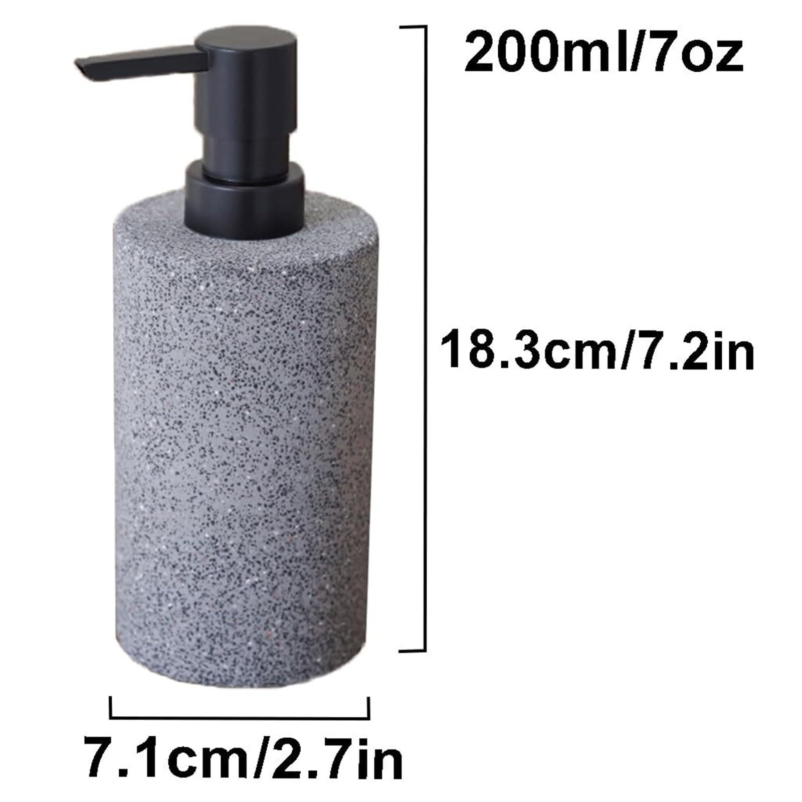 piatto Bottiglia lavamani in cemento in stile nordico Wabi-sabi for ripiani, ricaricabile a pressione Accessori per il bagno(Gray)