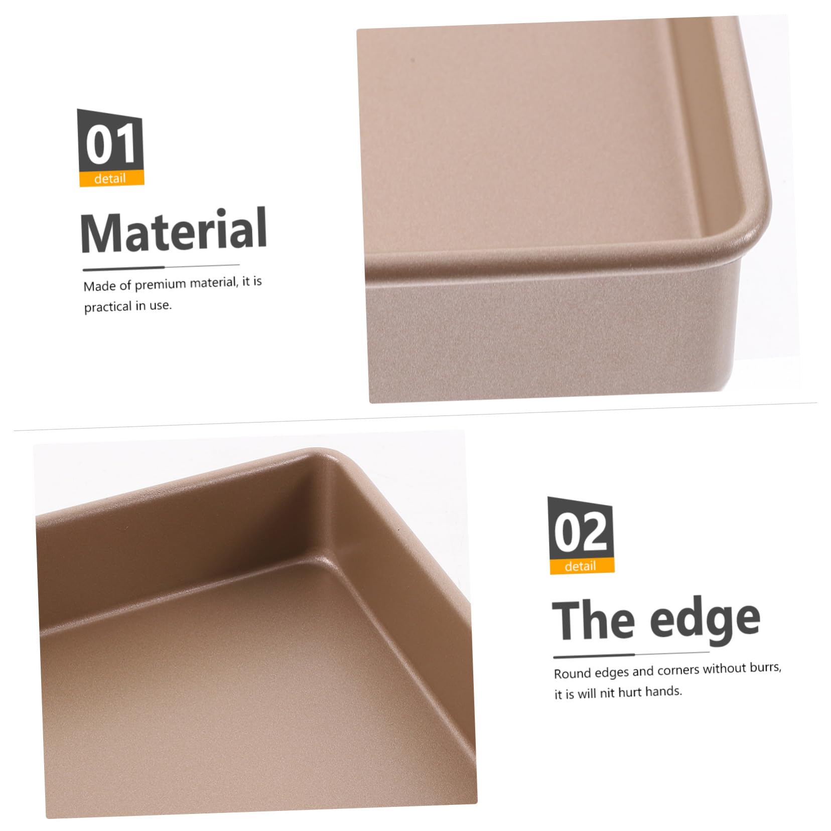 Zerodeko Backblech für Backofen Quadratische Kuchenform Antihaftbeschichtete Backform Kleine Bratform Ofenform aus Kohlenstoffstahl