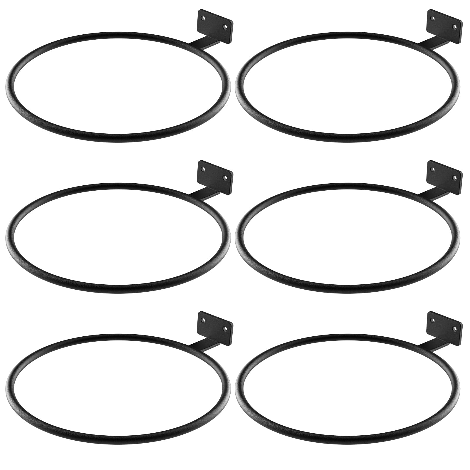 Support mural pour pot de fleurs 15cm en lot de 6 crochets noirs extérieurs