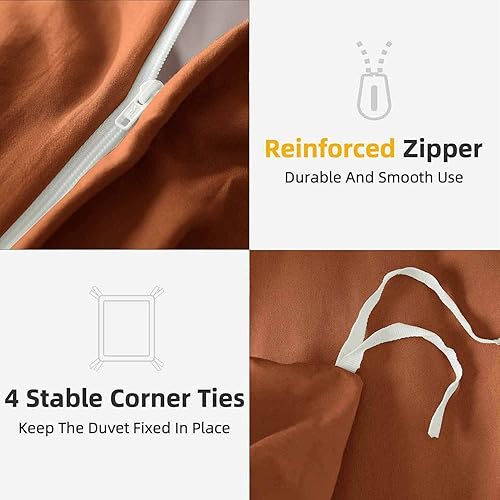 Miniatura 6 de ETDIFFE Juego de funda de edredón de rayas grises tamaño King, 3 piezas con patrón de rayas horizontales de granja, funda de edredón de microfibra