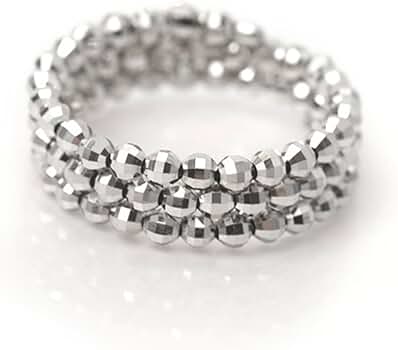 Amazon | K18WG ホワイトゴールド ミラーボール コイル リング