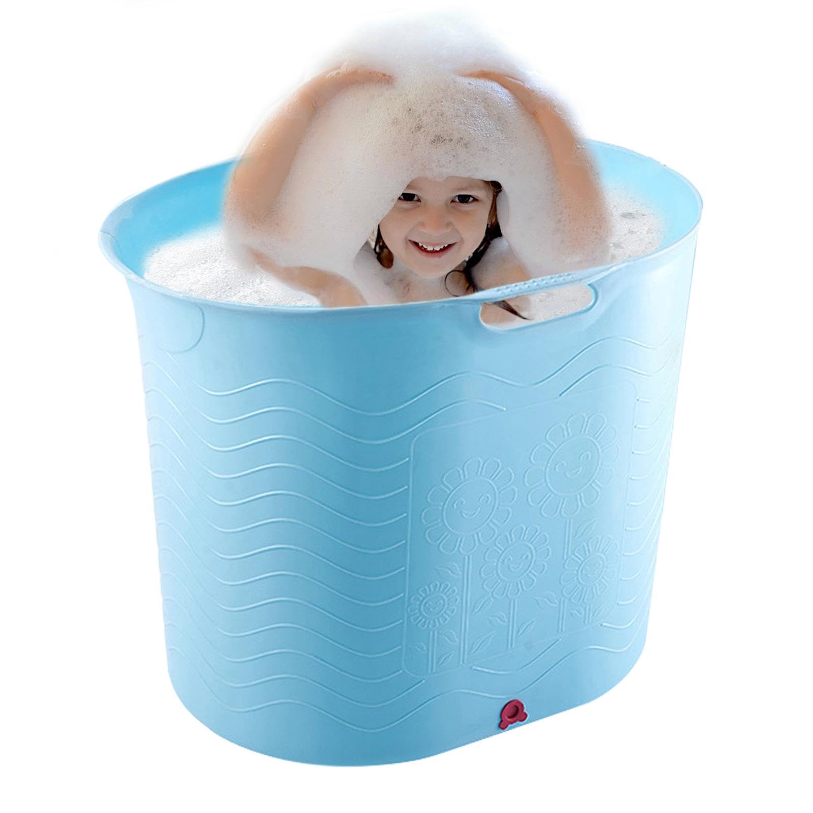 Kleinkinderwanne für die Dusche,Babypartywanne | Hochtemperaturbeständige Komfort-Babybadewanne mit Ablauf - Tiefer großer Badeeimer, Kleinkindzubehör für und Mädchen