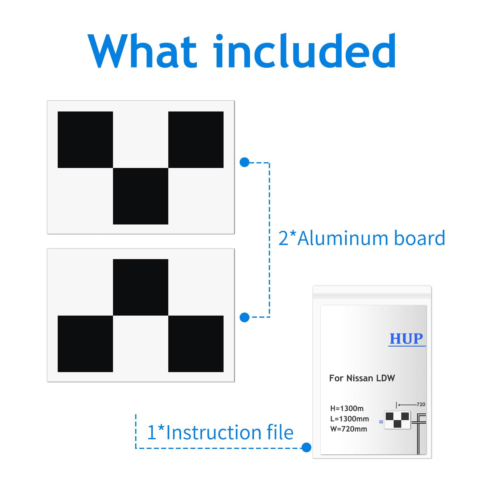 HUPILAN LDW ADAS Calibration Tool Static Front Windshield Camera Aiming Targets Aluminum Pattern Boards Compatible with Nissan