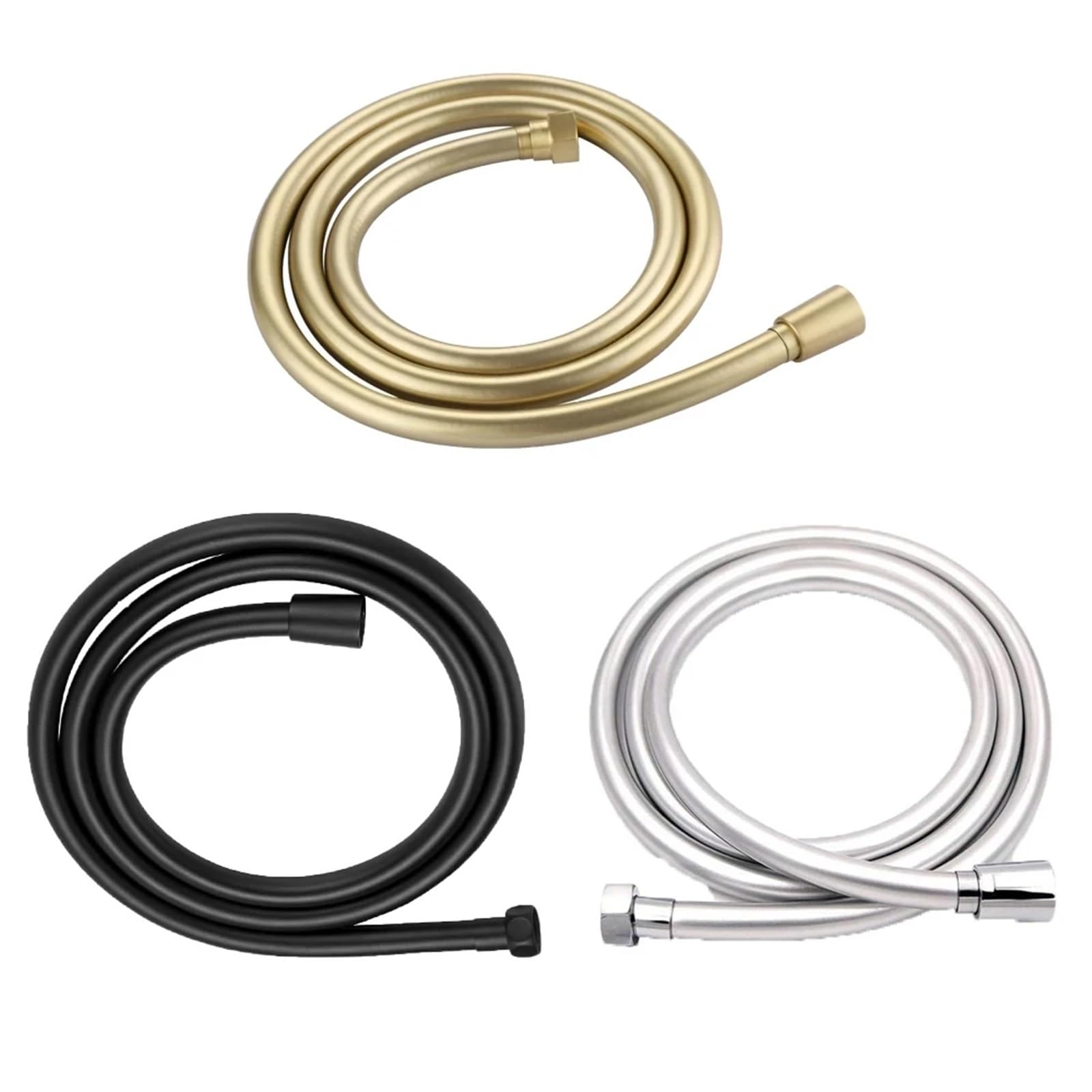 Manguera Ducha Manguera De Ducha De PVC, Tubo De Ducha Flexible For Cabezal De Ducha De Baño, 1,5 M, Accesorios De Manguera De Ducha De Baño Dorada, Plateada Y Negra(Grey)