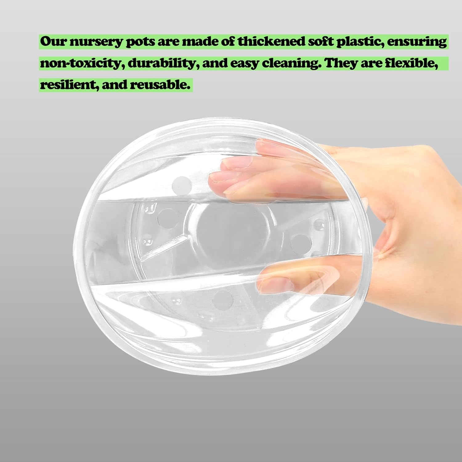 20 Pack 3.5 Inch Clear Nursery Pots for Plants, Clear Plastic Plant Pots with Drainage Holes, Flexible Nursery Pots Variety Pack, Seedling Planter Seed Starter Pots (3.5 Inch)