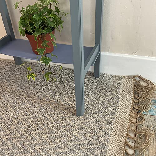 Second Nature Online Alfombra Greta en espiguilla de Estilo escandinavo con Hilo de Yute de algodón Natural de Tejido Plano Suave 70cm x 115cm